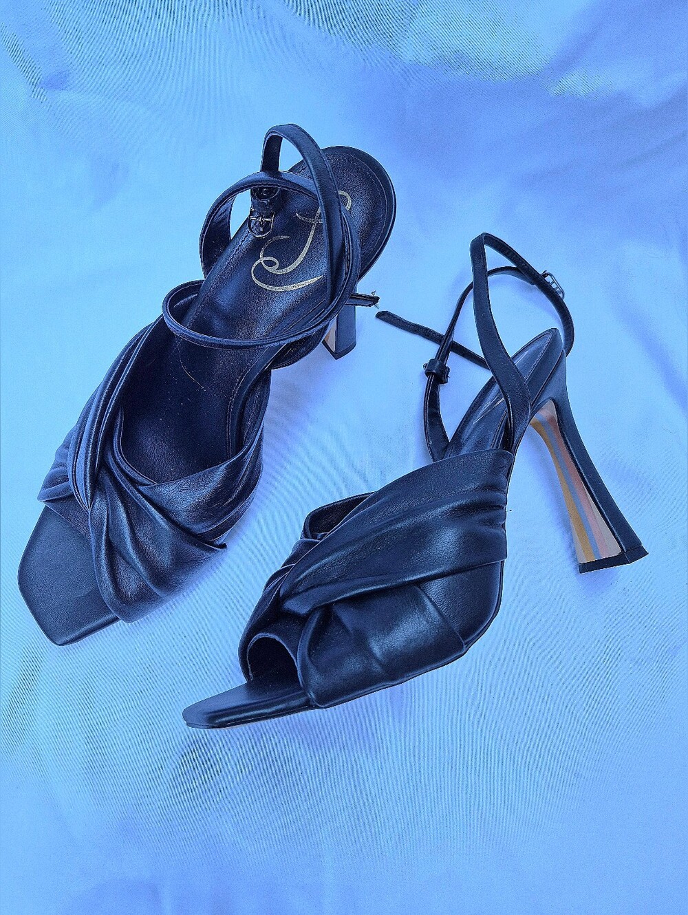 Sam Edelman Black Twisted Strap Slingback Heels 11